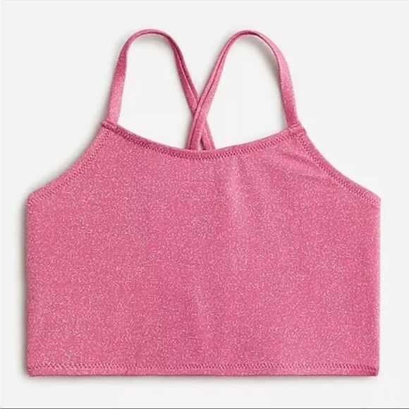 J Crew Girls shimmer Top swimsuit with UPF 50+ Size‎ 10 Pink - Picture 1 of 7